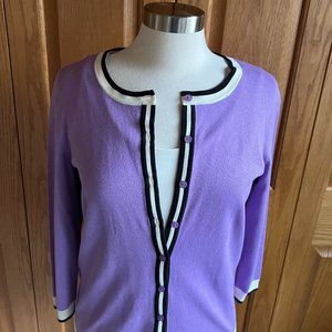 TALBOTS - Charming Cardigan Tri-Color Tipped - NEW with Tag